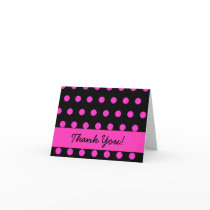 Pink Polkadot thank you notecard