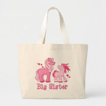Pink Ponys Big Sister Tote Bag