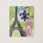 Pink Poodle in Paris Jigsaw Puzzles