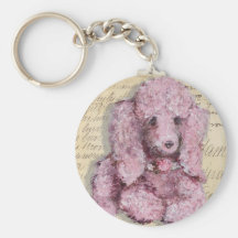 Pink Poodle Key Chain