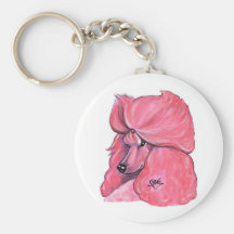 Pink Poodle Keychain