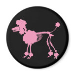 Pink Poodle Skeleton magnets