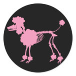 Pink Poodle Skeleton stickers