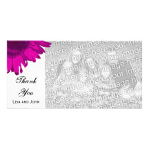 Pink Pop Art Sunflower Thank You Photo Card