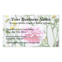 Pink Poppy And Feverfew Business Card Templates