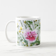 Pink Poppy And Feverfew Mugs