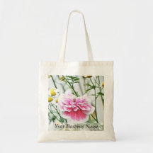 Pink Poppy And Feverfew Tote Bags