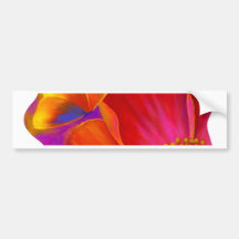 Pink Poppy Flower Butterfly - Multi Bumper Sticker