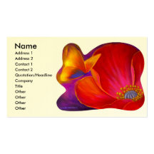 Pink Poppy Flower Butterfly - Multi Business Card Templates