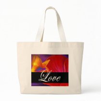Pink Poppy Flower Butterfly Painting - Multi Canvas Bag