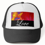 Pink Poppy Flower Butterfly Painting - Multi hats