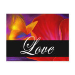 Pink Poppy Flower Butterfly Painting - Multi postcards