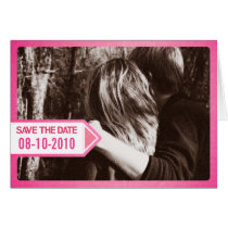 Pink Postal Notice Save the Date Invitation cards