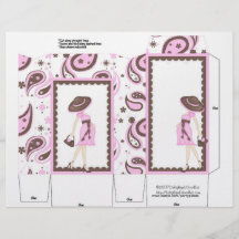 Pink Pregnant Pinch Box Party Favours.  Baby Showe Personalised Flyer