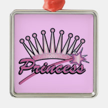 Pink Princess Crown Christmas Ornaments