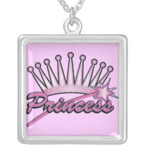 Pink Princess Crown Custom Necklace