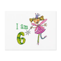 Pink princess fairy post card