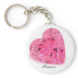 Pink Princess Heart Keychain