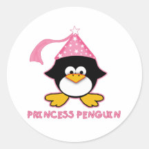 Pink Princess Penguin Sticker