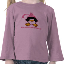 Pink Princess Penguin T Shirts
