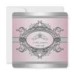 Pink Princess Tiara Princess Baby Girl Shower Custom Announcement