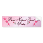 Pink & Proud National Guard Sister Bumper Sticker bumper stickers