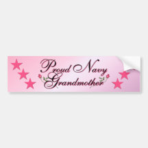 Pink & Proud Navy Grandmother Bumper Stickers