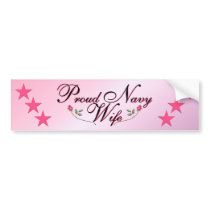 Pink & Proud Navy Wife Bumper Sticker