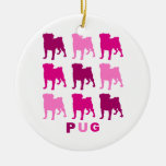 Pink Pugs Christmas Ornaments