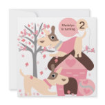 Pink Puppy Dog Custom Birthday Invitations