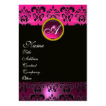 PINK PURPLE AMETHYST DAMASK MONOGRAM ,fuchsia gold Business Cards