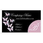 Pink/Purple Butterflies Monogram Business Card business cards