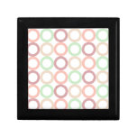 Pink Purple Green Pastel Circle Outlines Pattern Trinket Boxes