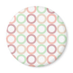 Pink Purple Green Pastel Circle Outlines Pattern Magnet