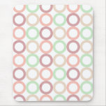 Pink Purple Green Pastel Circle Outlines Pattern Mousemats