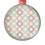 Pink Purple Green Pastel Circle Outlines Pattern Ornament