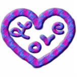 Pink-Purple Heart with Love photo sculptures