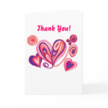 Pink Purple Love Hearts Greeting Card
