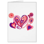 Pink Purple Love Hearts Greeting Card