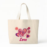 Pink Purple Love Hearts (Today's Best Award) Tote Bag