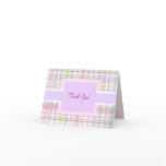 Pink Purple Plaid Thank You cards