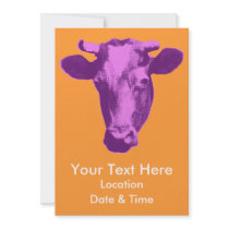 Pink & Purple Retro Cow Graphic