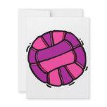 Pink & Purple Volleyball invitations