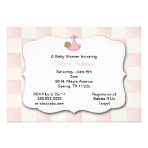 Pink Quilt Baby Shower Invitation Medium skin tone