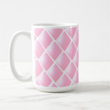 Pink Quilted Diamond Pattern Coffee Mugs