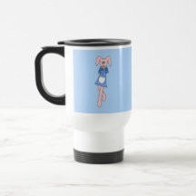 Pink Rabbit Carrying a Cupcake. Mugs