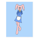 Pink Rabbit Carrying a Cupcake. postcards