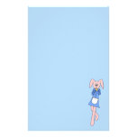 Pink Rabbit Carrying a Cupcake. stationery