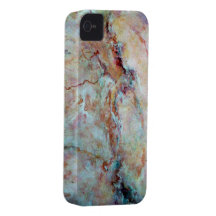Pink rainbow marble stone finish iPhone 4 covers