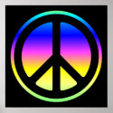 Pink Rainbow Peace Symbol Poster posters